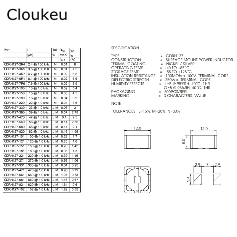 Maslin CDRH127-470 CDRH127 CD127 47UH 330 SMD Shielded Power Inductor 12127mm Maslin CDRH127-470 CDRH127 CD127 47UH 330 SMD Shielded Power Inductor 12127mm