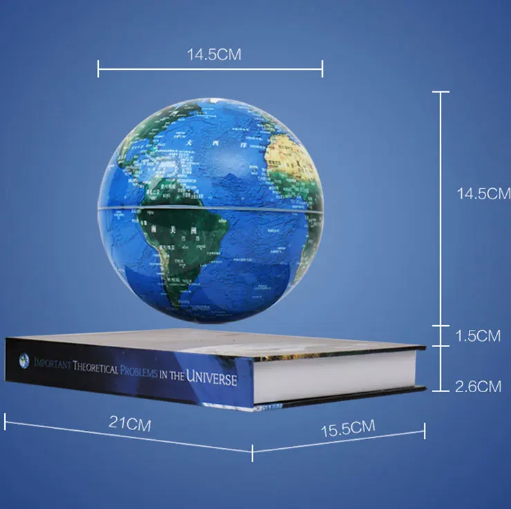 15,5*21 см 6 дюймов Магнитный левитационный Глобус земного шара светодиодный вращающийся красочный свет книга база подарок офис Ремесло Декор детские игрушки