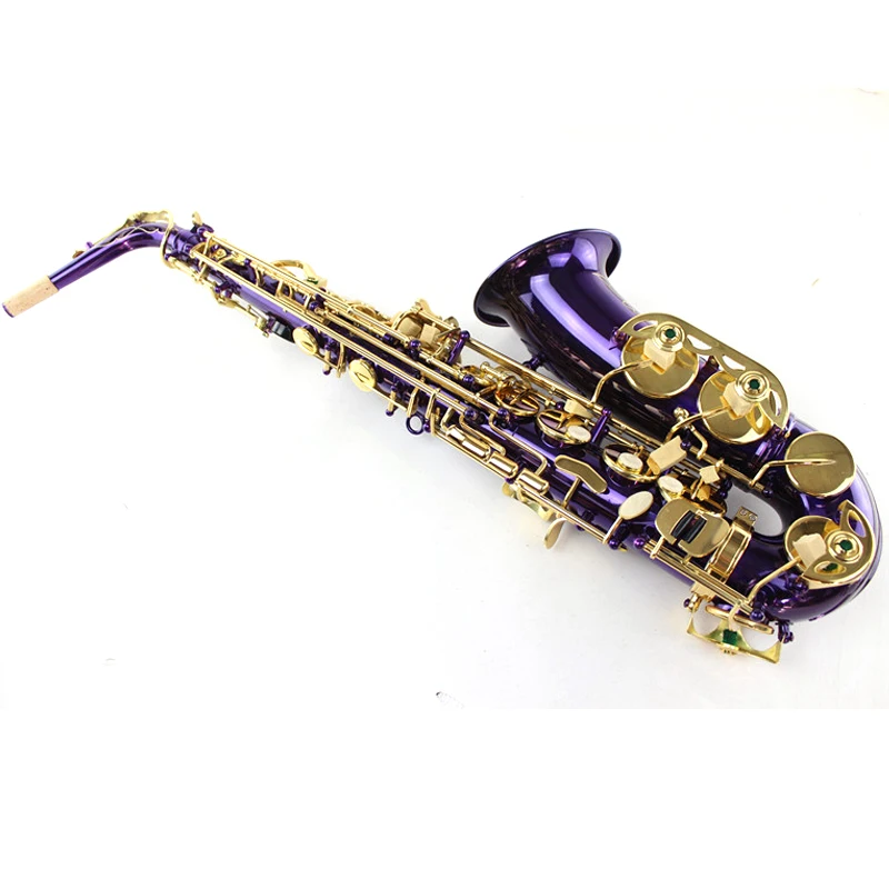 Fit For Students Alto Saxophone Purple Gold Lacquer Plated Saxophone High F SAS 206 Brass Musical
