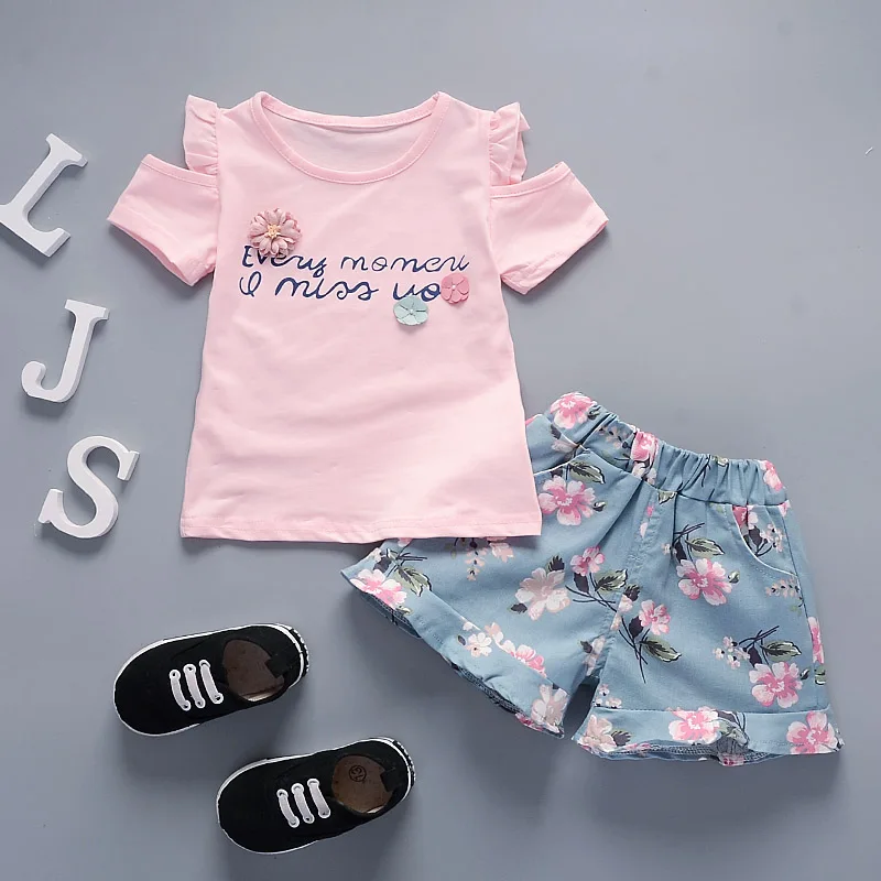 Baby Clothing Set for girl ExactlyFZ Kids Spring baby girls clothing sets wave point clothing set baby girls cotton clothes suit childern cartoon 3pcs suit newborn baby clothing set