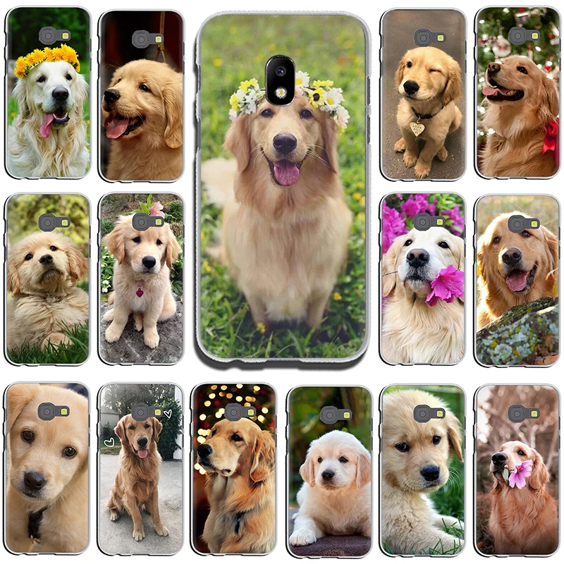 

Golden Retriever Cartoon dog Hard phone case for Samsung Galaxy J1 J3 J5 Prime J6 J7 EU US Version
