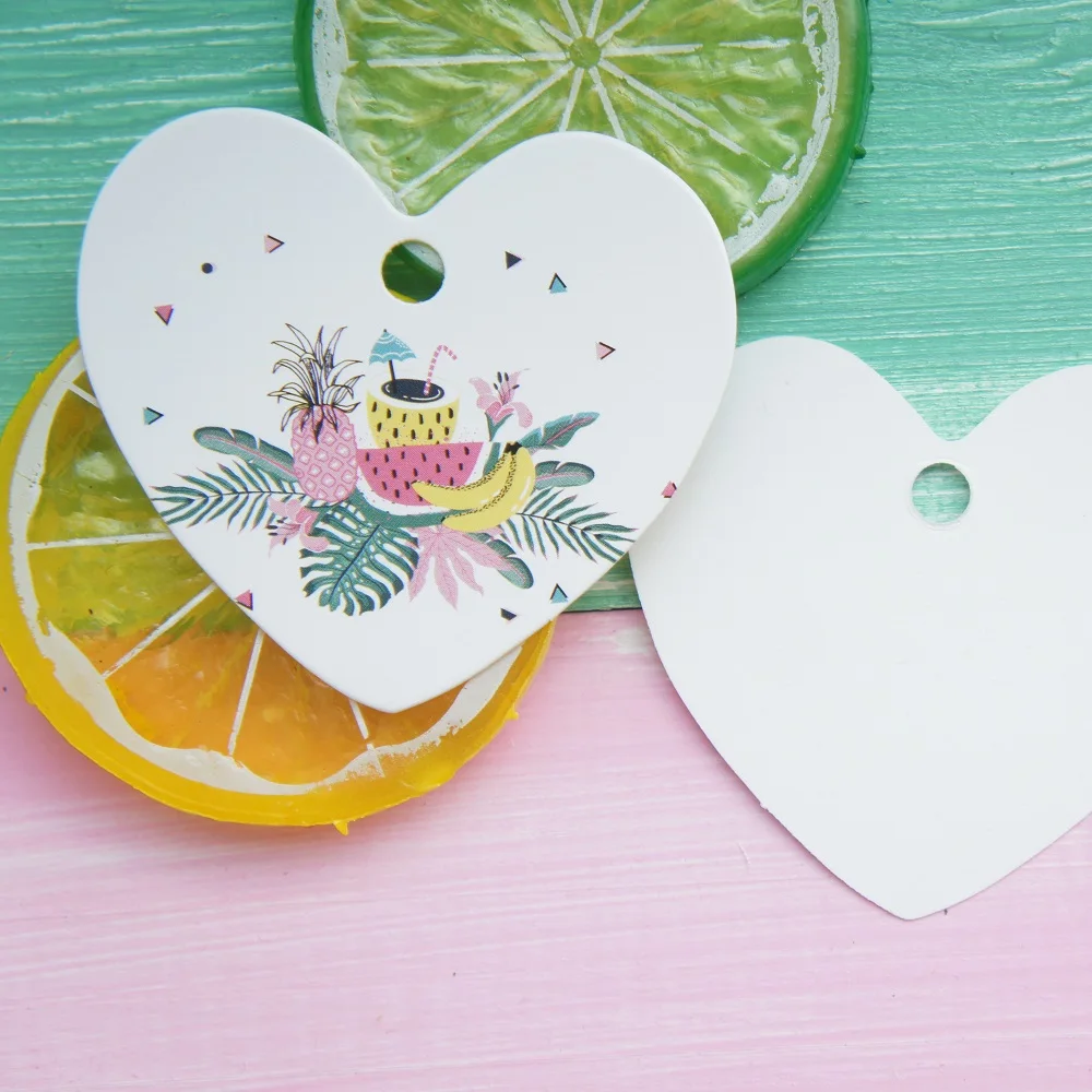

tropical fruit party 95 pcs cool color heart shape paper labels packaging decoration tags wedding birthday favor gifts tag label