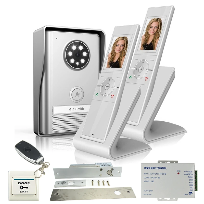 

JERUAN Wireless Doorbell Video Door Phone Intercom with memory image function IP55 Waterproof IR Night Vision Camera kit 1V2