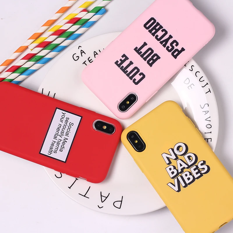 Soft TPU Silicone Candy Case Coque Summer Good Vibes Cool Quote Funny Holiday Cute For iPhone 6S 5S SE 8 8Plus X XS Max 7 7Plus
