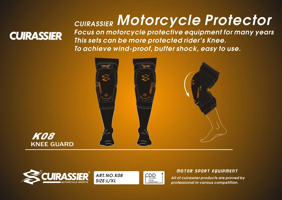 Cuirassier Motorcycle Knee Protector Scooter Motor Sport Protective Knee Guards Safety Road Motorbike Knee Pads Equipment