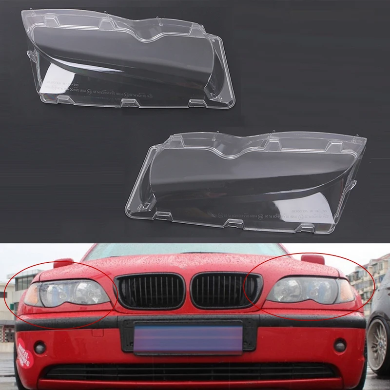 For BMW E46 02 06 1pair 4 Door Automobile Left Right Headlight Lens