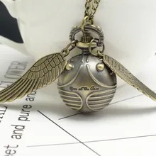 Харри Поттер Золотой снитч Слизерин кварцевые карманные часы Ангел свитер с крыльями медный золотой шар ожерелье кулон сувенир подарки