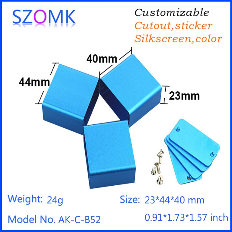 

1 piece, 23*44*40mm Free shipping electronic diy enclosure amplifier aluminium box blue aluminum housing distribution box