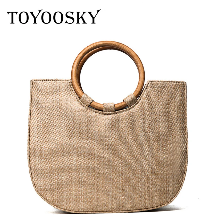 

TOYOOSKY Beach bag straw totes bag bucket summer bags women handbag braided 2018 new arrivals spring and summer high quality