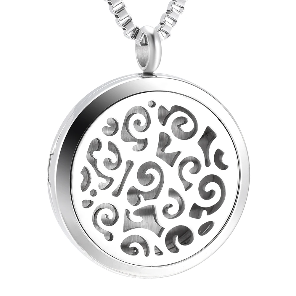 Fragrance Necklace Stainless Steel Perfume Diffuser Arabesquitic Figure