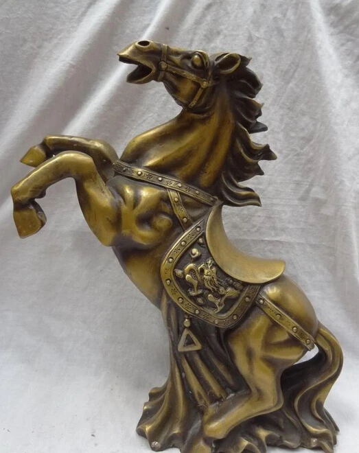 

JP S0114 16" Chinese Year Zodiac Bronze Welath JiXiang Dragon Up Horse Statue Sculpture Discount 35%