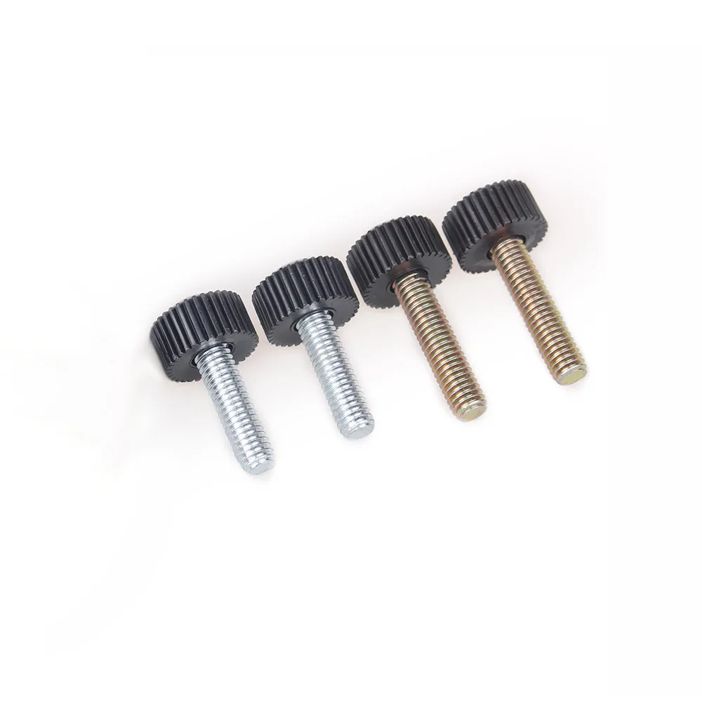 

5PCS M4 M5 M6 carbon steel rubber head round head screw straight thread tightening screw knob handle bolt