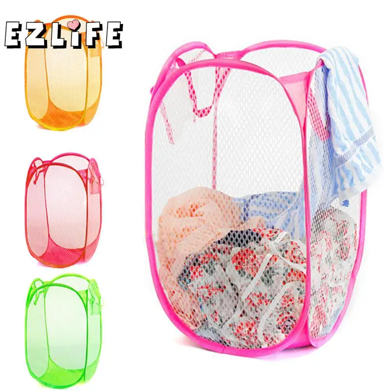 Us 3 11 9 Off Nylon Mesh Fabric Foldable Large Laundry Basket Household Dirty Clothes Bag Washing Child Toy Storage Organization Af0001 In Us 3 11 9 Off Nylon Mesh Fabric Foldable Large Laundry Basket Household Dirty Clothes Bag Washing Child Toy Storage Organization Af0001 In