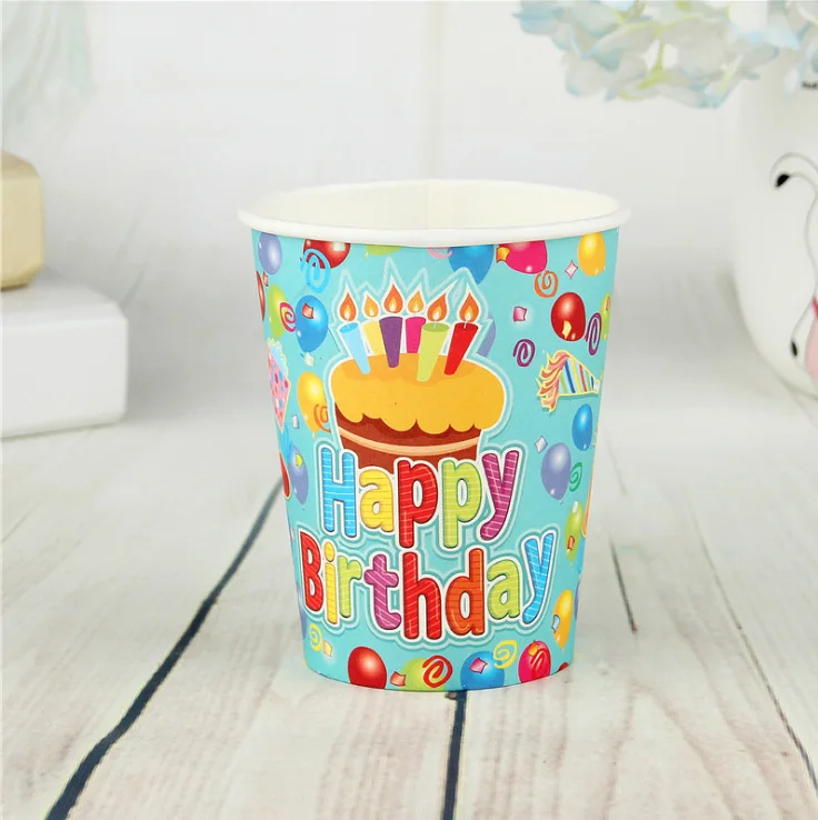 FANLUS Creative Princess Friendship Birthday Party Paper Cups Disposable Tableware (6pcs), Multi Color Party Supplies (19)