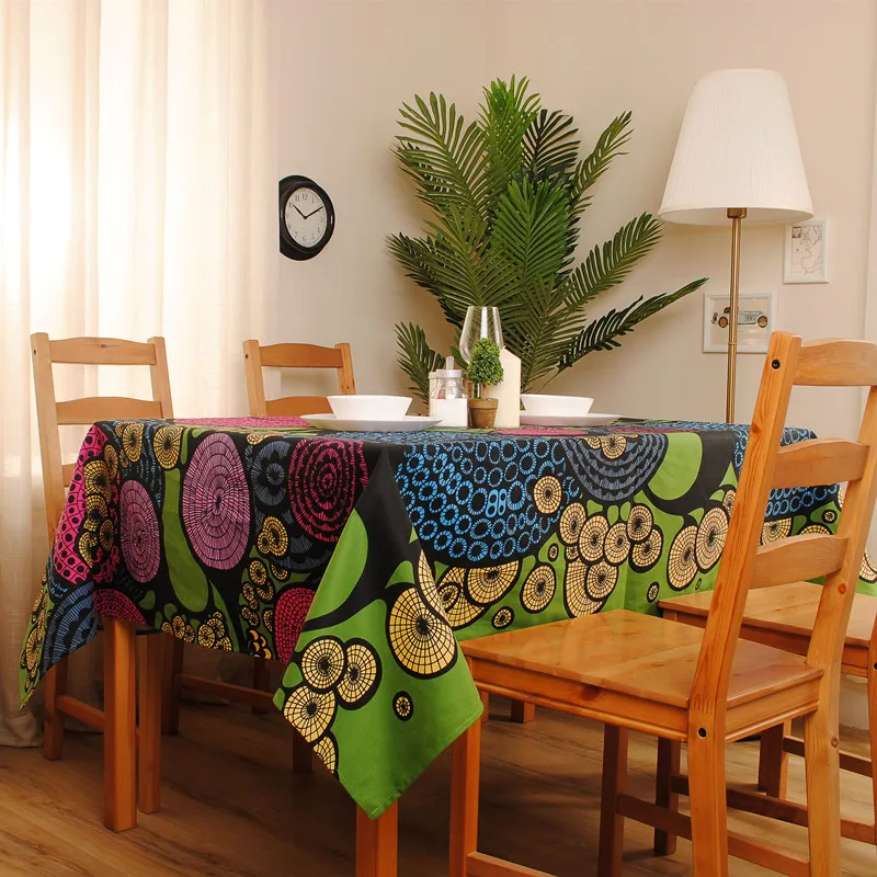 

European Modern Abstract Style 100% Cotton Tablecloth / table cloth for Dining Table Tea Towel Accept Customized