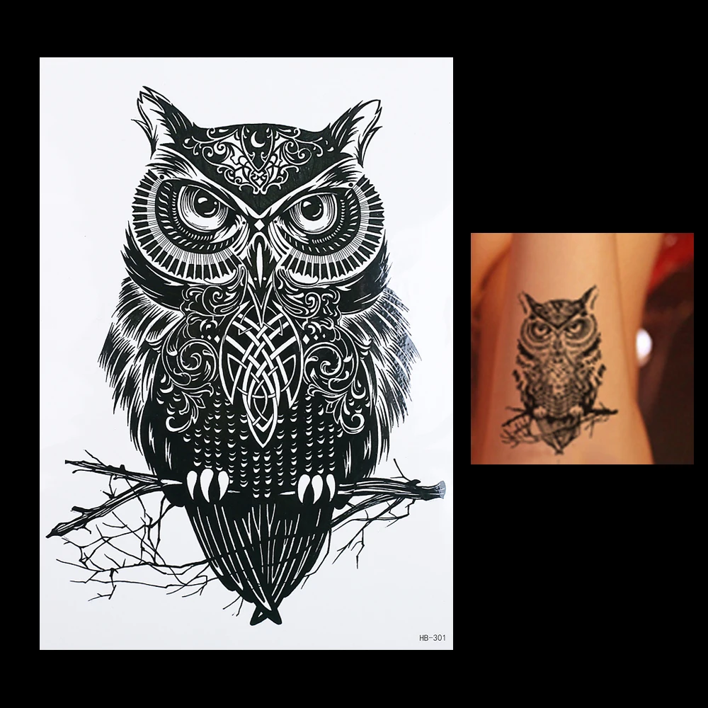 63 Gambar Tato Burung Hantu Hitam Putih HD Terbaik