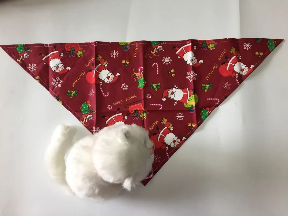 20pcs/lot Christmas holiday Dog Puppy Pet cotton bandanas Collar scarf Pet tie Y102101