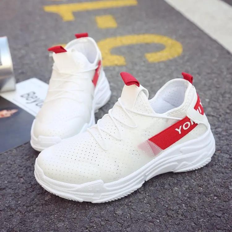 

2019 New Summer Women's Vulcanized Shoe Single Shoes Fashion Breathable Chunky Sneakers Casual Single Running Sneakers Female
