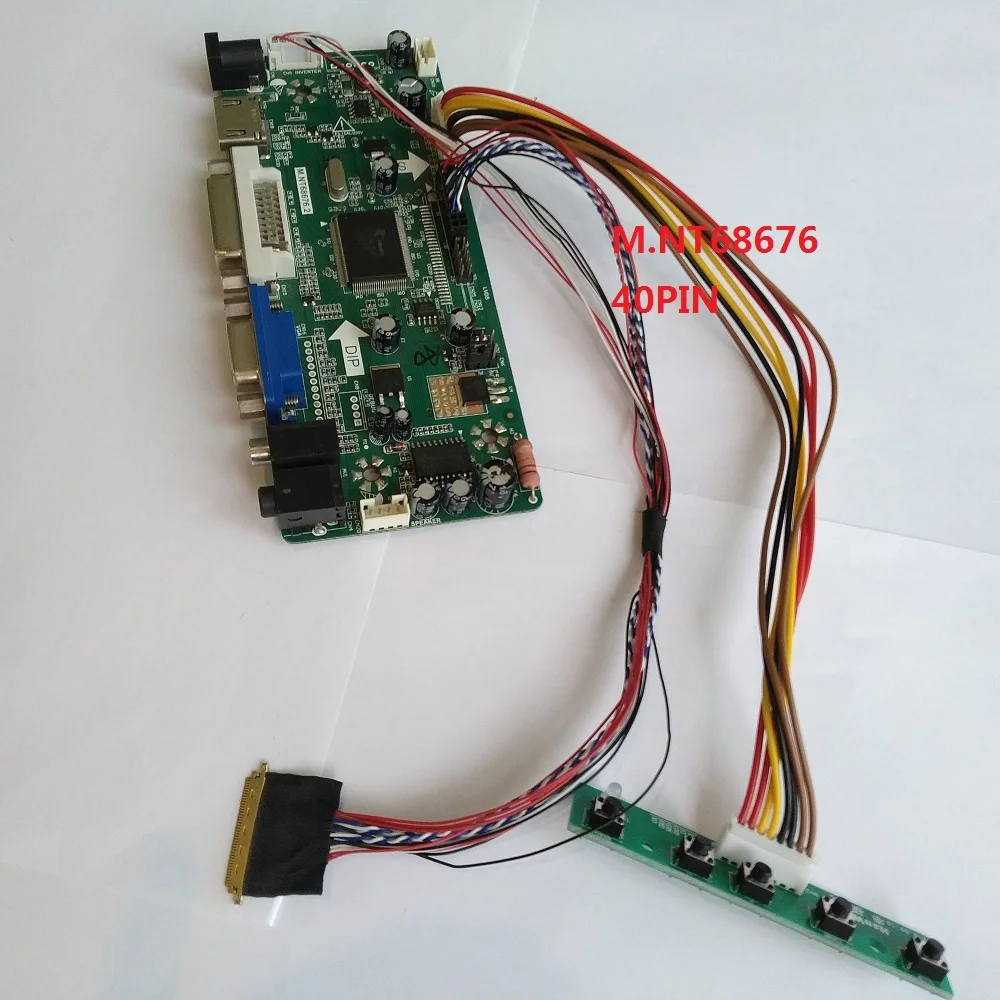 Комплект для B140XW01 V8 LVDS 40pin плата контроллера панель экрана DVI аудио lcd светодиодный 1" DIY драйвер 1366X768 VGA HDMI