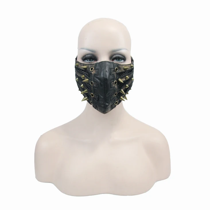 Стимпанк Готическая мужская кожаная маска Хэллоуин косплей Череп женские маски Американский мягкий косплей маска для лица с изображением рта Защита
