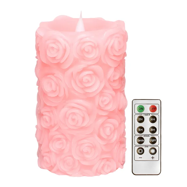 LED Candles with Remote Control,Free Flowing 3D Fireless Flameless Pillar Light,Dancing Flame