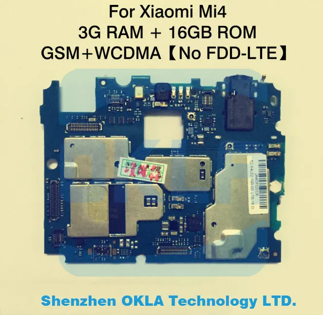 imágenes para 1 unids WCDMA 3G RAM 16 GB ROM Mainboard Para Xiaomi mi 4 M4 MI4 4G Placa Base Es compatible con la Sustitución de La Placa Lógica FDD-LTE imágenes para 1 unids WCDMA 3G RAM 16 GB ROM Mainboard Para Xiaomi mi 4 M4 MI4 4G Placa Base Es compatible con la Sustitución de La Placa Lógica FDD-LTE