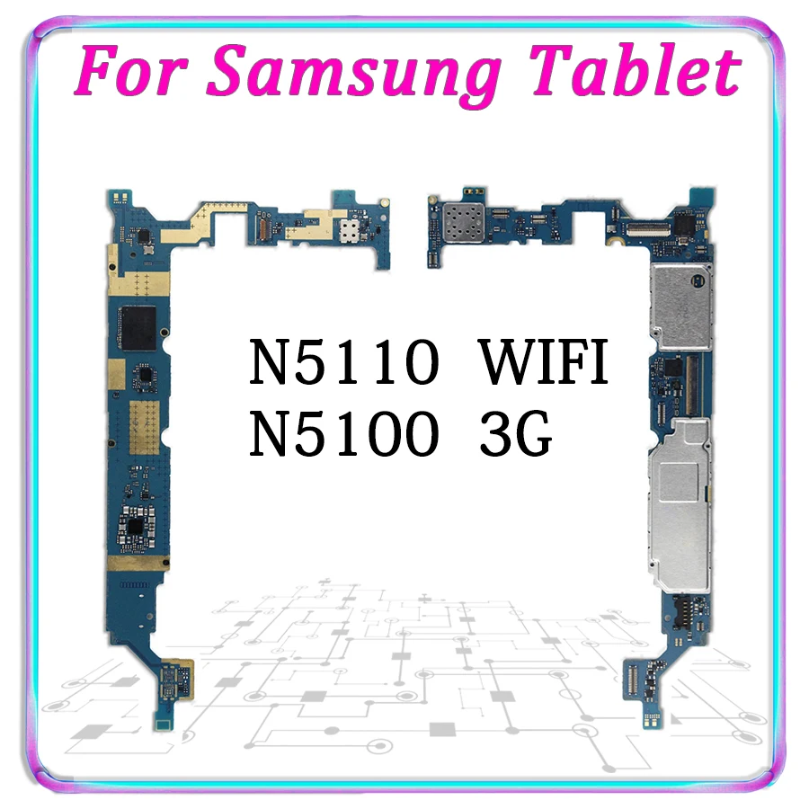 

Original Motherboard For Samsung Galaxy Note 8.0 3G N5100 WIFI N5110 Unlocked Mainboard Android Logic Board Tested Good Plate