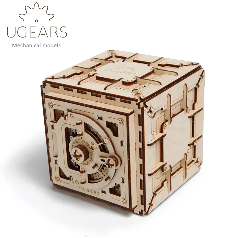 DIY Wooden Safe Box Mechanical Transmission Model Assembly Puzzle Toy 179pcs