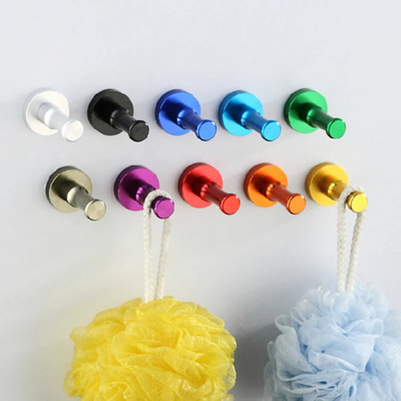 1pcs Solid Space Aluminum Hook Towel Wall Hook Colorful Wall Hooks for