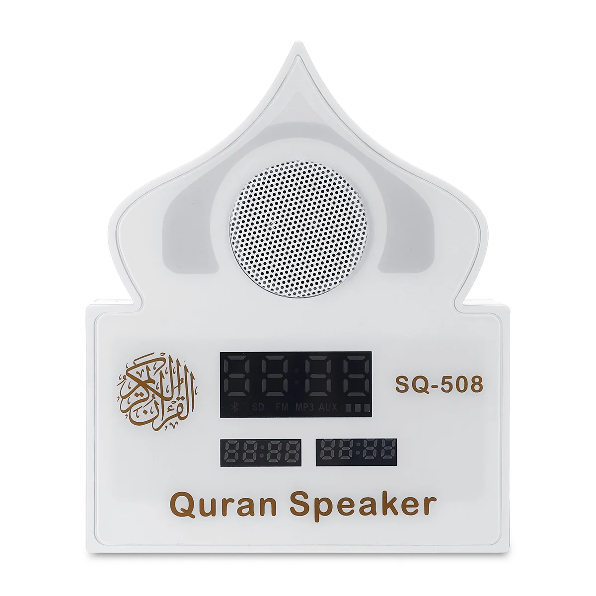 Беспроводной яркая светодиодный Часы bluetooth висячий дистанционного Управление Коран Динамик азан исламский мусульманский MP3 плеер Коран переводчик - Цвет: Белый