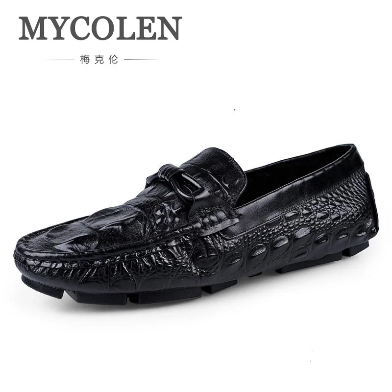 Verão Masculinos Luxo Crocodilo Flat Shoes on Mocassins Homens Mycolen Slip De Sapatos Casuais Couro Preto Vinho vermelho Genuínos Padrão Scarpe dvq44w8Fp
