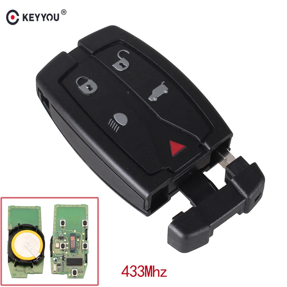 Comprar KEYYOU para Land Rover freelánder 2 Smart control Remoto coche llave 433 Mhz funda 5 botones con pequeña hoja sin cortar Fob Key Cover