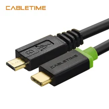 Cabletime USB Type C to USB2.0 Micro Cable M/M for Camera Type C 3.1 to Micro B Date Fast Charging for New Apple Mac Book N174
