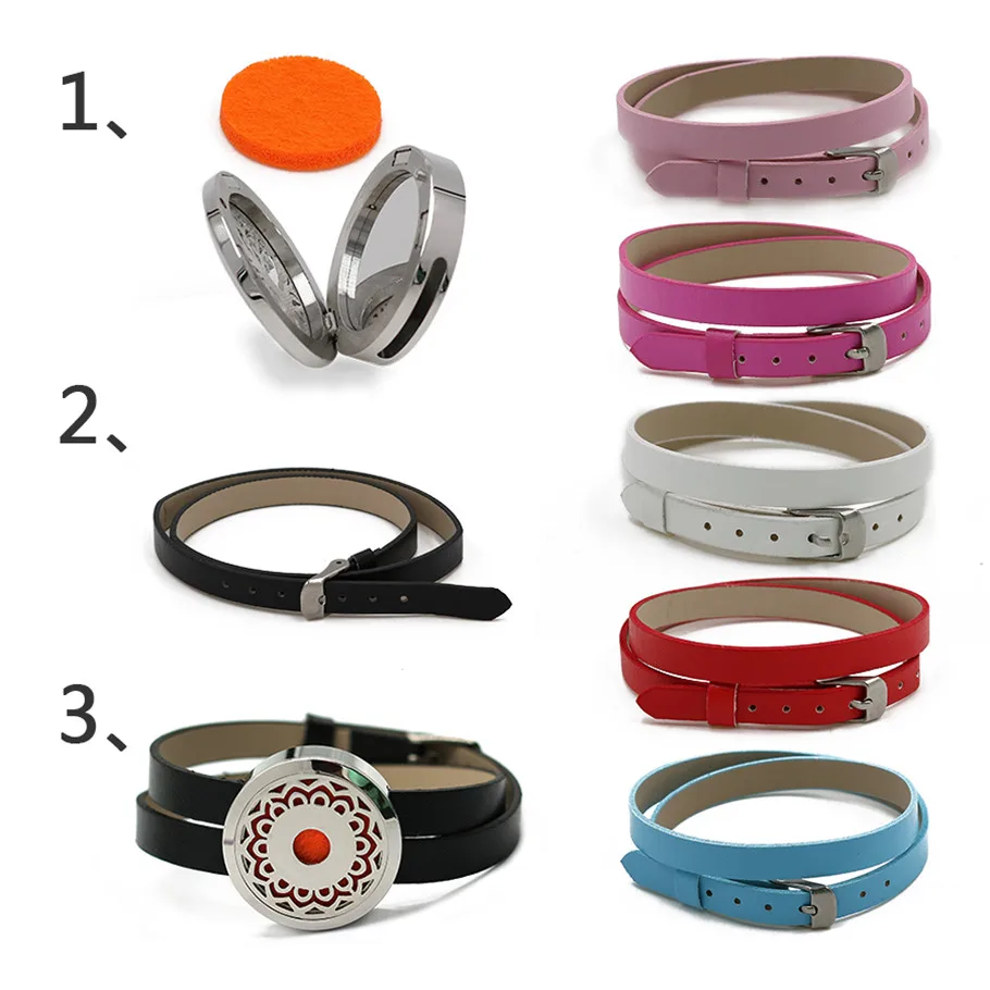

1pcs PU leather 8mm width 433mm length wristband 6 colors fit for slide Essential Oil Diffuser Perfume bracelet Jewelry findings
