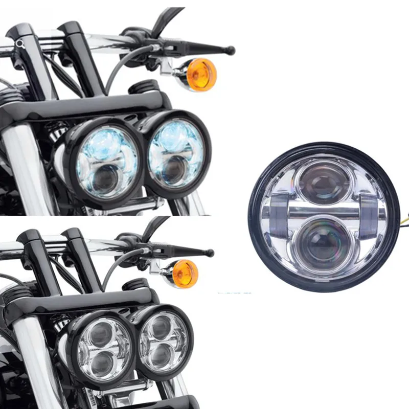 2XChrome New Daymaker Led Headlamps For Harley Dyna Fat Bob FXDE High