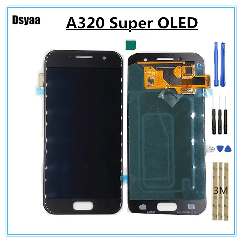 4 7-дюймовый супер Oled для Samsung A3 2017 LCD A320 SM-A320F A320F ЖК-дисплей кодирующий