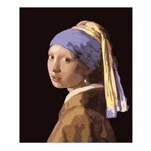 Выполненные Girl DIY цифровой масла Краски ing Краски по номеру холст работа стены комнаты Home Decor
