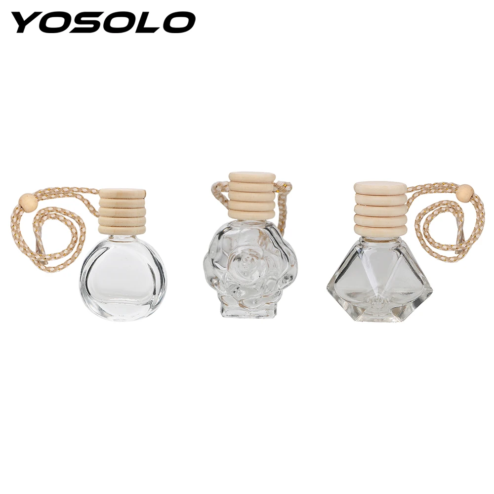 

Car Perfume Bottle Air Freshener Container Perfume Pendant Hanging Glass Bottle For Essential Oils Car-styling Auto Accessories