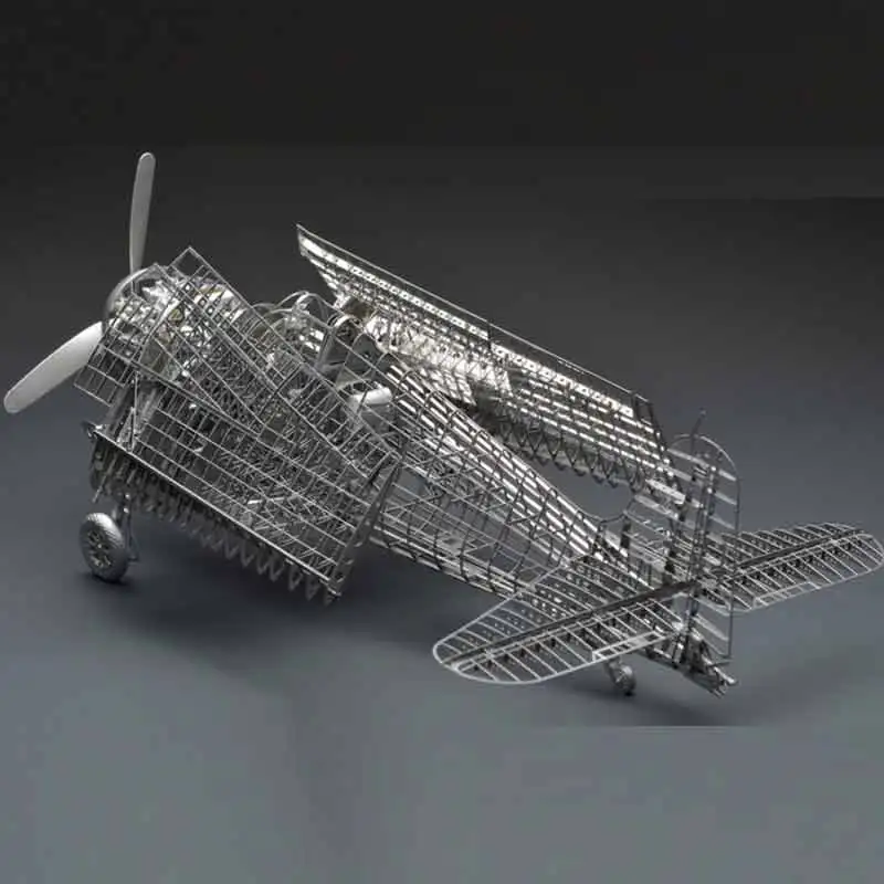 Clearance All-metal alloy DIY assembly aircraft model 1/48 F6F-5 hell cat fighter skeleton puzzle 3