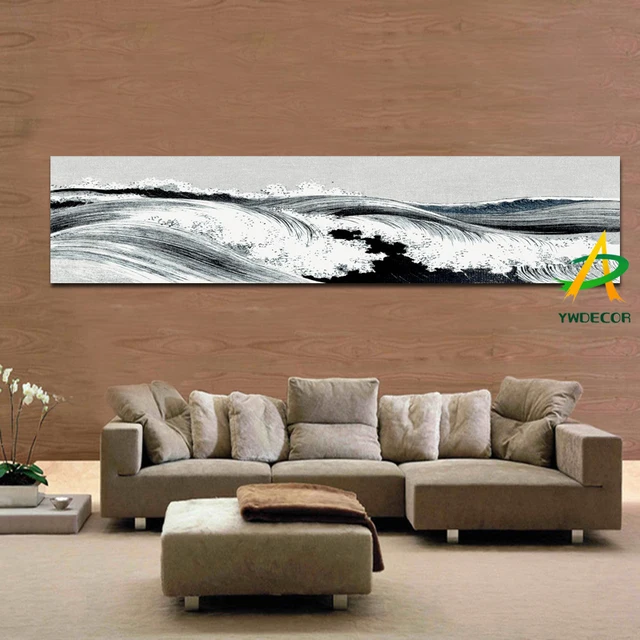Canvas Schilderij Zwart wit Golven olieverf Zee Golven digitale ... Canvas Schilderij Zwart wit Golven olieverf Zee Golven digitale ...