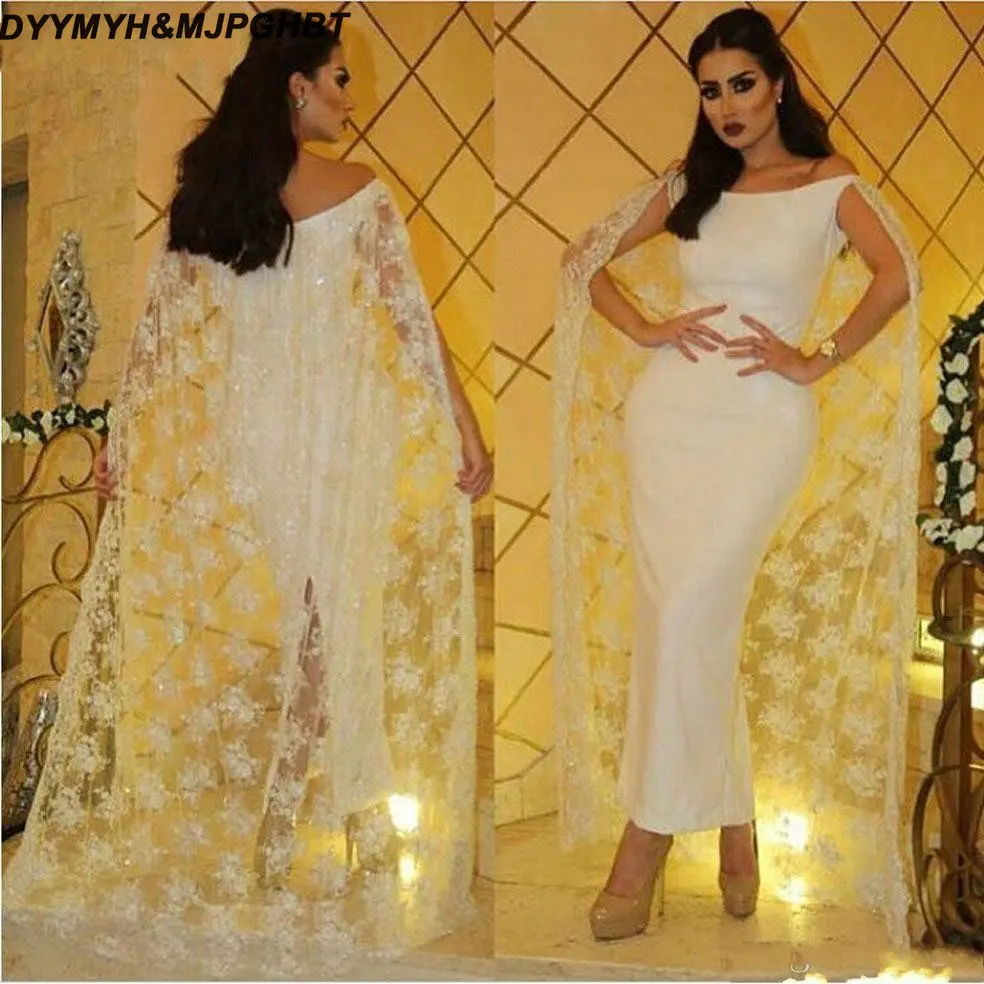 2019 New Saudi Arabian Lace Evening Gowns Lebanon Vestido de festa Ankle Length Long Prom