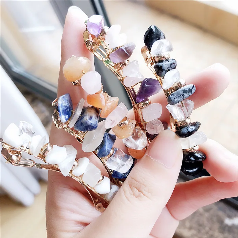 Fashion Coloured Marble Grain Spring Hair Clips Hair Accessories