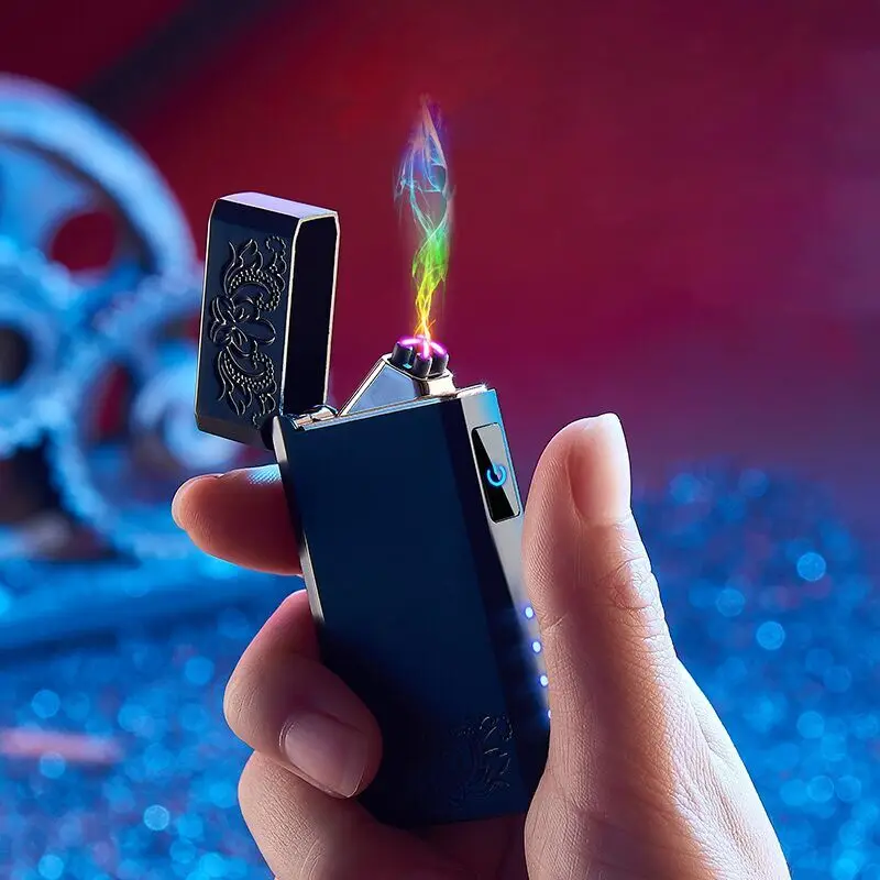 Sense switch Arc Plasma Зажигалка USB ветрозащитные, импульсные зажигалки металлические электронные смарт-дисплей электрозажигалки подарки
