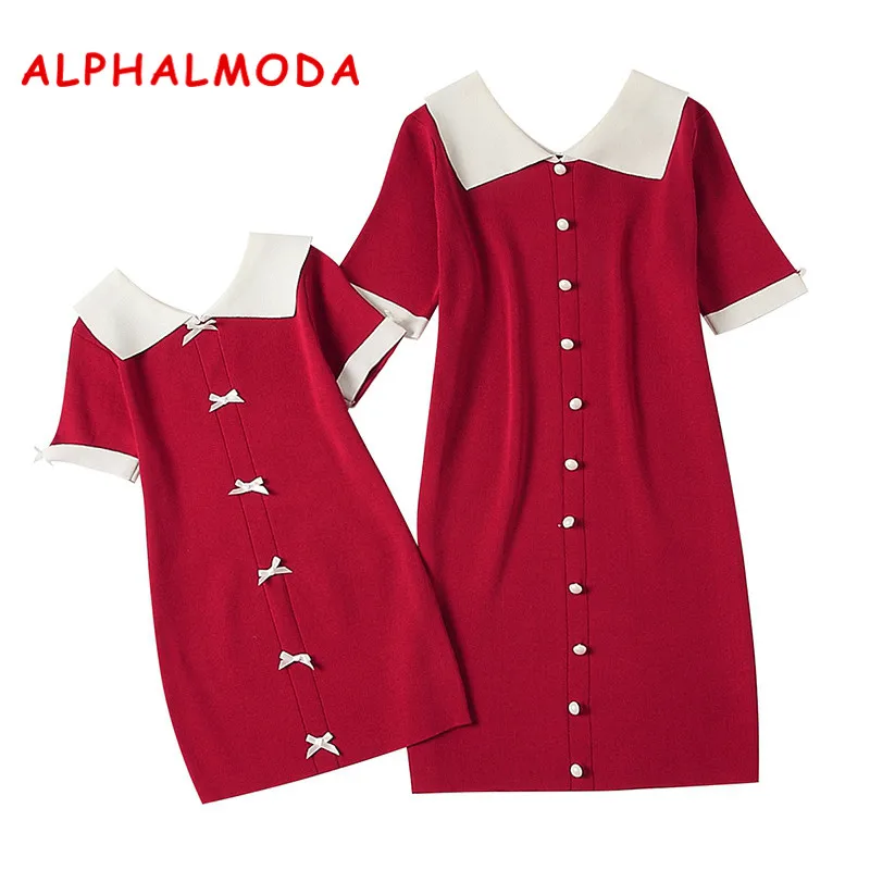 Женский комплект одежды для родителей ALPHALMODA однобортное свободное трикотажное