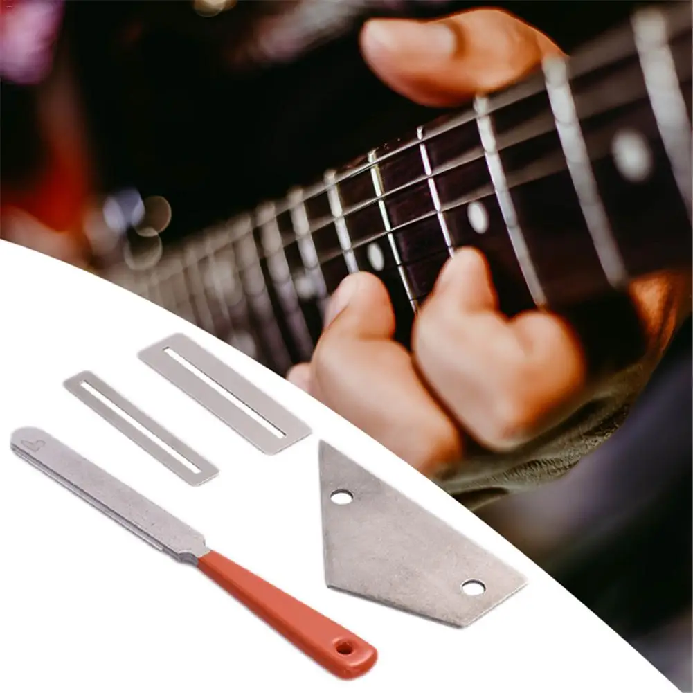 

Guitar Polishing Tool Set Fret Stainless Steel File + Guitar Fret Leveling Ruler + Silver Guitar Fret Grinding Protector Guard