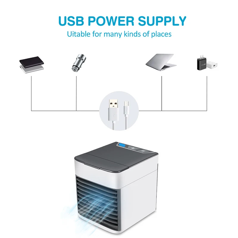 KBAYBO USB кондиционер вентилятор натуральный usb вентилятор воздушный охладитель Мини портативный вентилятор с 7 цветами светодиодный светильник для дома