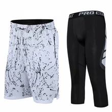 Мужские спортивные шорты, комплект для бега Фитнес для улицы, дышащие баскетбольные шорты для тренировок Для мужчин с карманом на молнии для бега Sport Homme