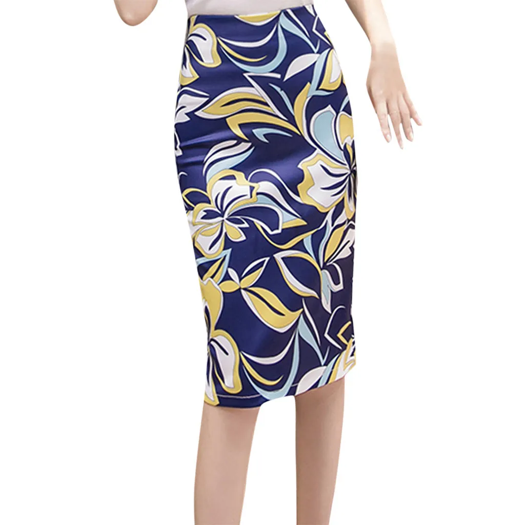 

2019 New Women Skirt Bodycon Straight Skirt Office Women Slim Knee Length High Waist Stretch Sexy Pencil Skirts #Zer