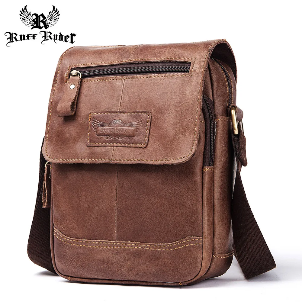 

RUFF RYDER 100% Genuine Cow Leather Handbag messenger bag men's shoulder Bag Clutch Male Crossbody Bolsas Phone Party Sac Flap