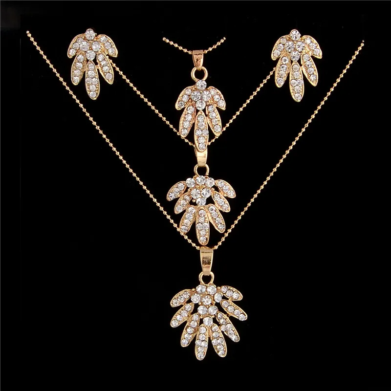 Ювелирный Комплект из колье и серёг с кристаллами|wedding jewelry sets|crystal setfashion set |